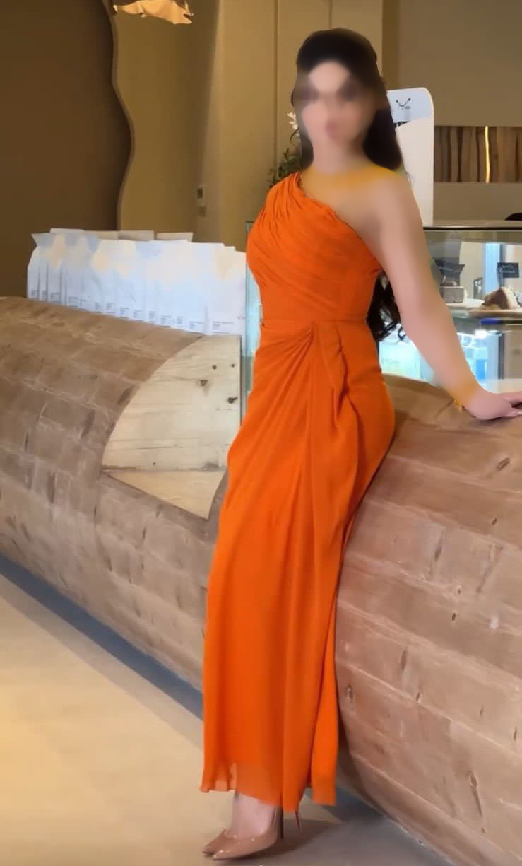 فستان سهرة فخم طويل لون برتقالى