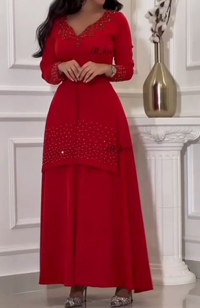 فستان مناسبات لون احمر راقى جدا أفضل فساتين جدة