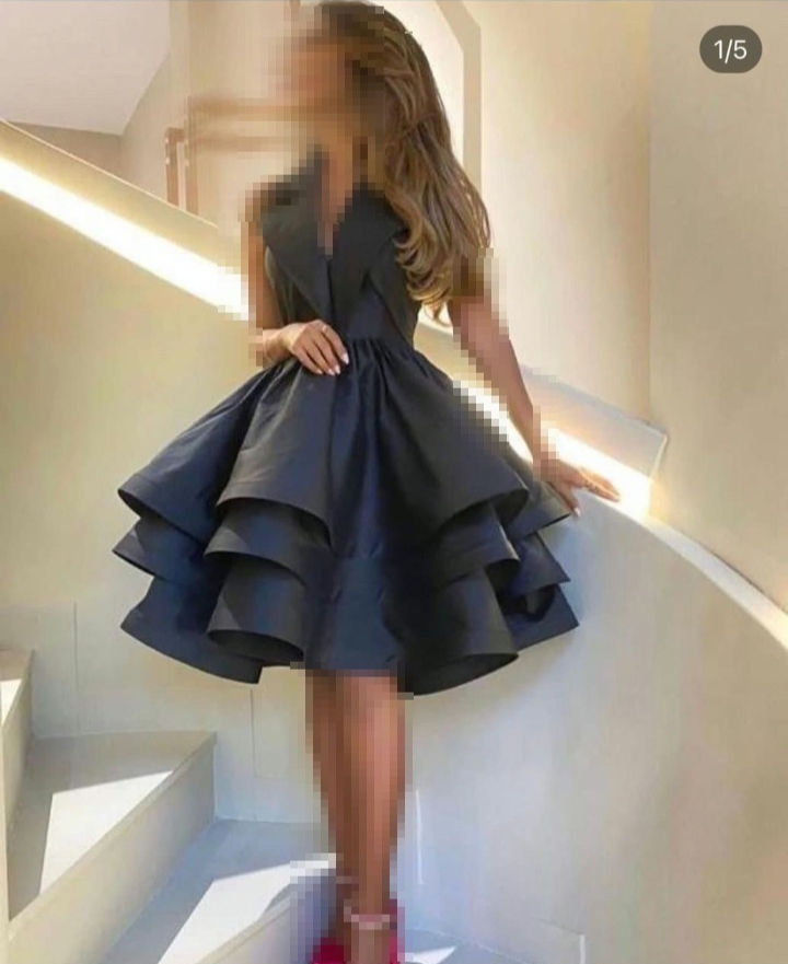 فستان سهرة قصير باللون الأسود يجنن اجمل فساتين جدة