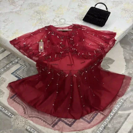 فستان-طويل-منفوش-أحمر-فساتين-السعودية